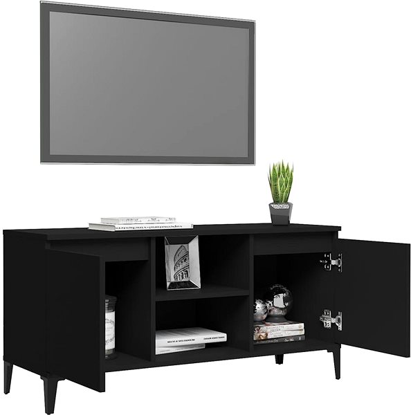 TV stolík SHUMEE s kovovými nohami čierny, 103,5 × 35 × 50 cm ...