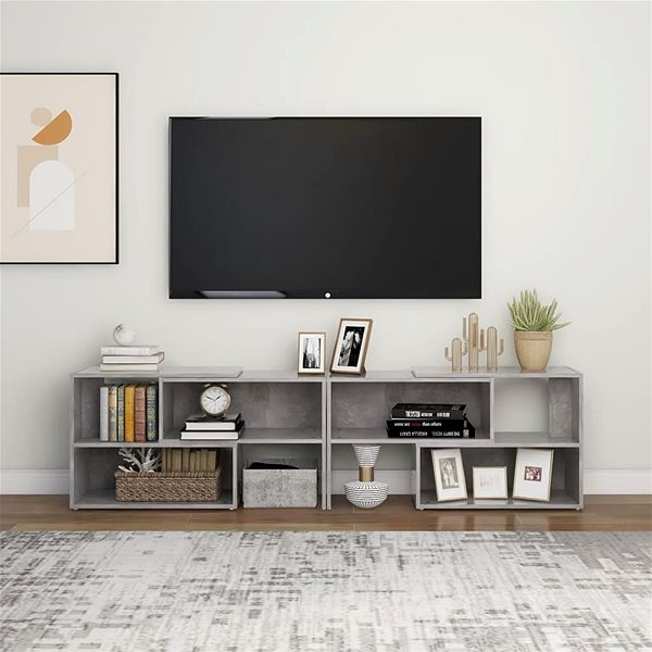 TV stolík SHUMEE betónosivý, 149 × 30 × 52 cm ...