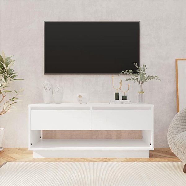 TV stolík SHUMEE biely, 102 × 41 × 44 cm ...