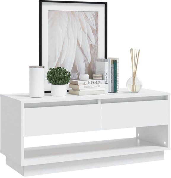 TV stolík SHUMEE biely, 102 × 41 × 44 cm ...