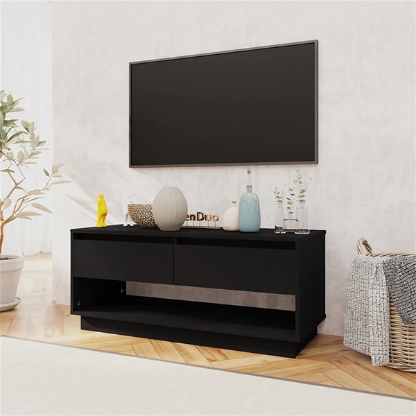 TV stolík SHUMEE čierny, 102 × 41 × 44 cm ...