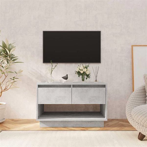 TV stolík SHUMEE betónovosivý, 70 × 41 × 44 cm ...