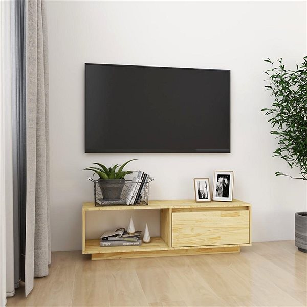 TV stolík SHUMEE 110 × 30 × 33,5 cm masívne borové drevo ...