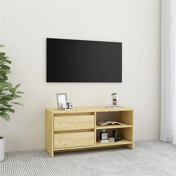 TV stolík SHUMEE 80 × 31 × 39 cm masívne borové drevo ...