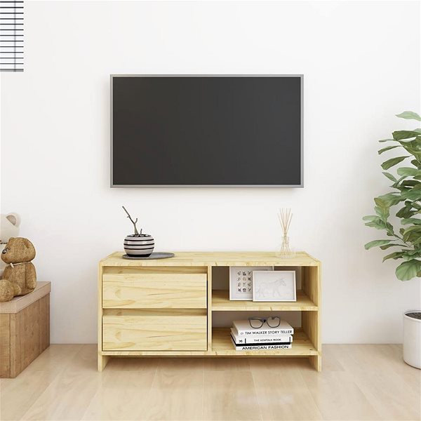 TV stolík SHUMEE 80 × 31 × 39 cm masívne borové drevo ...