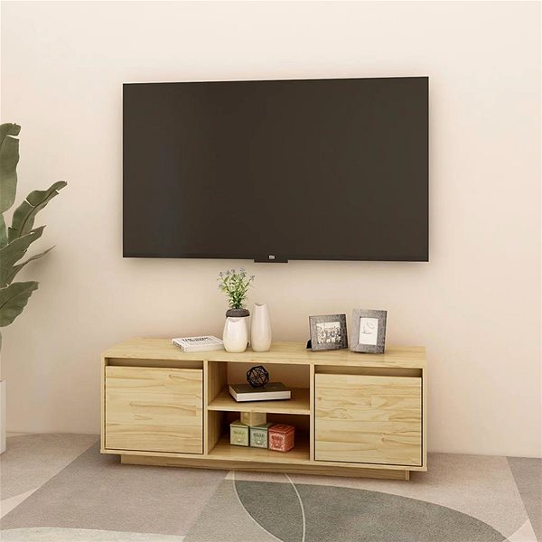 TV stolík SHUMEE 110 × 30 × 40 cm masívne borovicové drevo ...