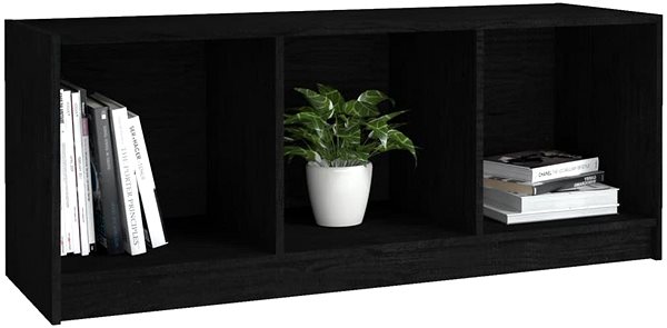 TV stolík SHUMEE čierny 104 × 33 × 41 cm masívne borovicové drevo ...
