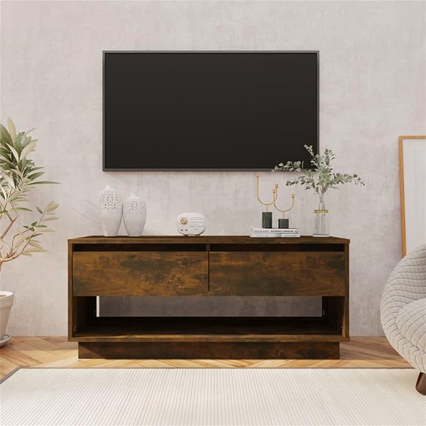 TV stolík SHUMEE dymový dub 102 × 41 × 44 cm ...
