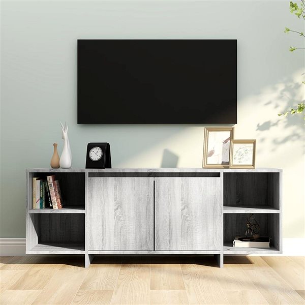 TV stolík SHUMEE šedý sonoma 130 × 35 × 50 cm ...