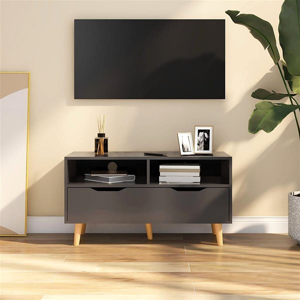 TV stolík SHUMEE sivý 90 × 40 × 48,5 cm ...