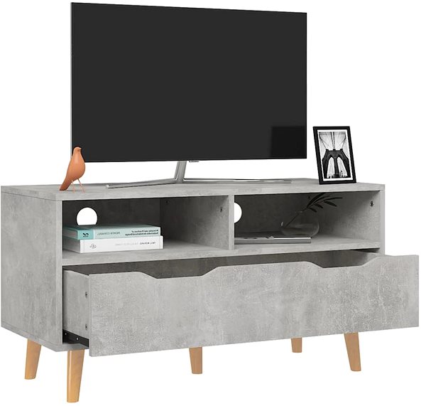 TV stolík SHUMEE betónovosivý 90 × 40 × 48,5 cm ...