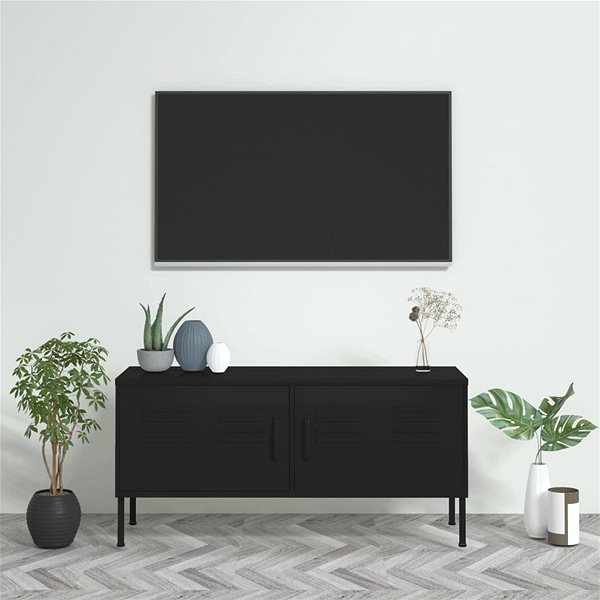 TV stolík SHUMEE čierny 105 × 35 × 50 cm ...