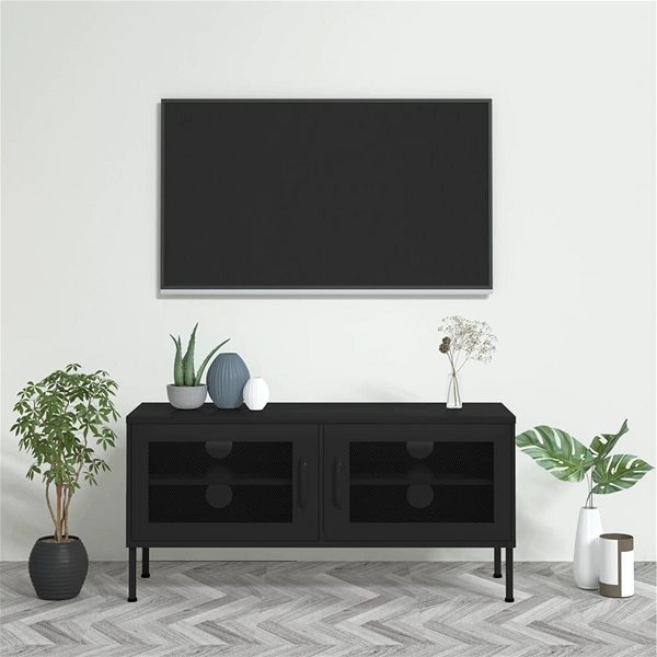 TV stolík SHUMEE čierny, 105 × 35 × 50 cm ...