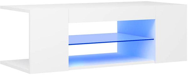 TV stolík SHUMEE s osvetlením LED biely 90 × 39 × 30 cm ...