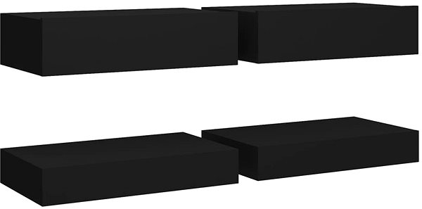 TV stolek SHUMEE s LED osvětlením 2 ks černé 60 × 35 cm ...
