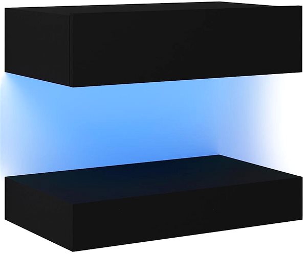 TV stolek SHUMEE s LED osvětlením 2 ks černé 60 × 35 cm ...