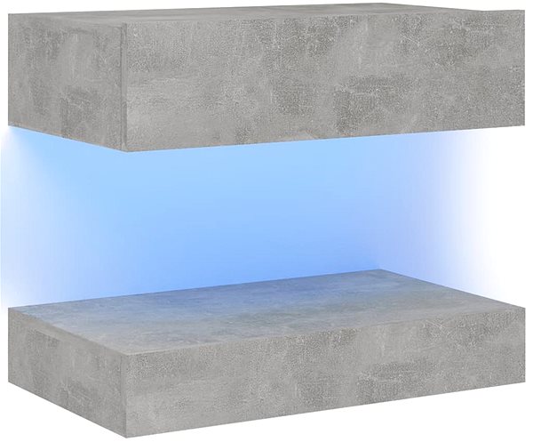 TV stolík SHUMEE s osvetlením LED 2 ks betónovosivý 60 × 35 cm ...