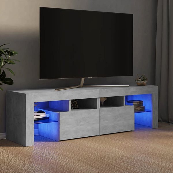 TV stolík SHUMEE s osvetlením LED betónovosivý 140 × 35 × 40 cm ...