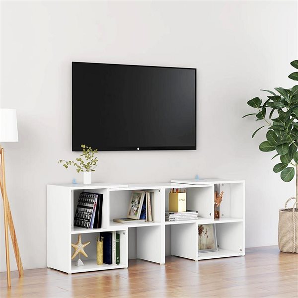 TV stolík SHUMEE biely 104 × 30 × 52 cm ...
