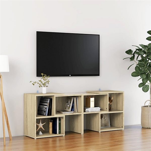 TV stolík SHUMEE dub sonoma 104 × 30 × 52 cm ...