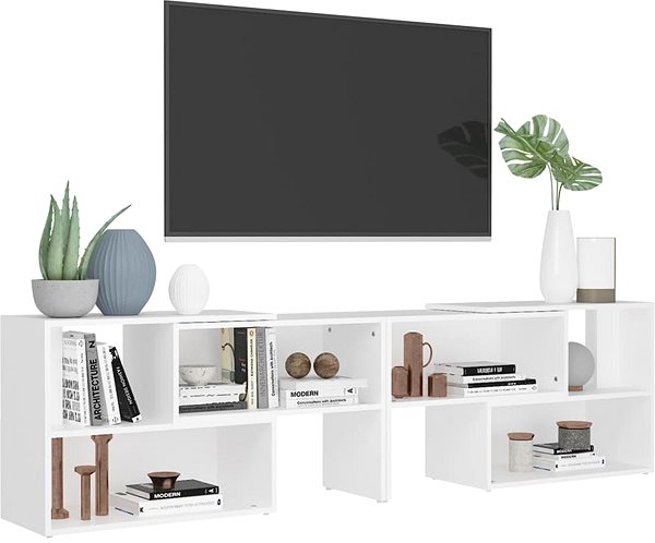 TV stolík SHUMEE biely 149 × 30 × 52 cm ...