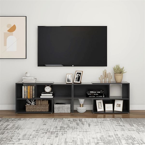 TV stolík SHUMEE betónovo šedý 149 × 30 × 52 cm ...