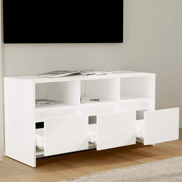 TV stolík SHUMEE biely 102 × 37,5 × 52,5 cm ...