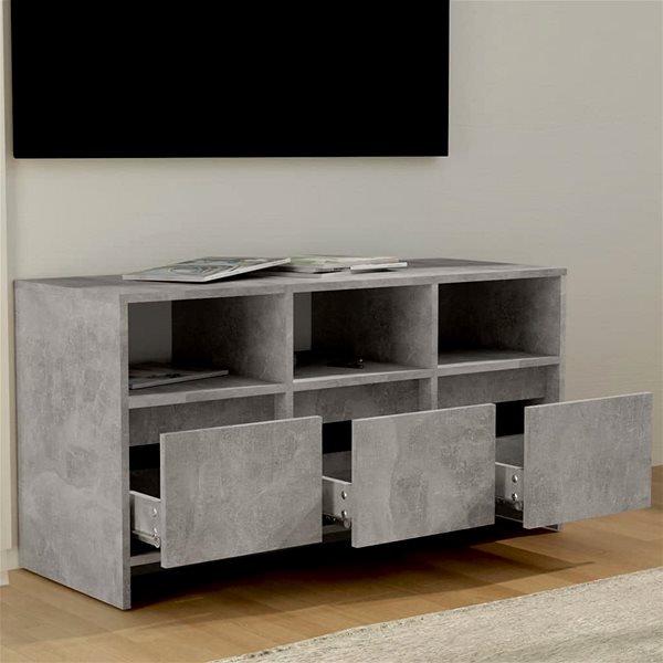TV stolík SHUMEE betónovo sivý 102 × 37,5 × 52,5 cm ...