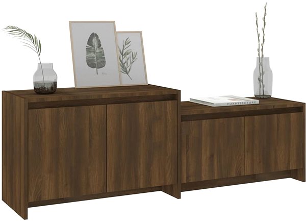 TV stolík SHUMEE hnedý dub 146,5 × 35 × 50 cm ...