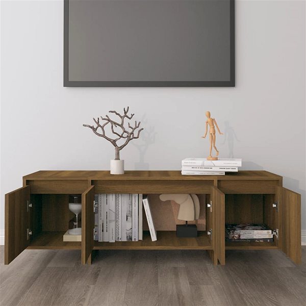TV stolek SHUMEE hnědý dub 120 × 30 × 40,5 cm ...