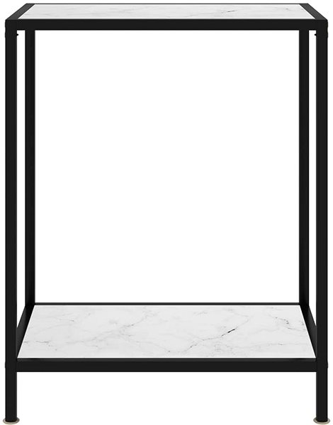Konzolový stolík SHUMEE biely 60 × 35 × 75 cm tvrdené sklo ...