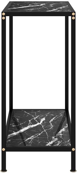 Konzolový stolík SHUMEE 2 čierny, 60 × 35 × 75 cm tvrdené sklo ...