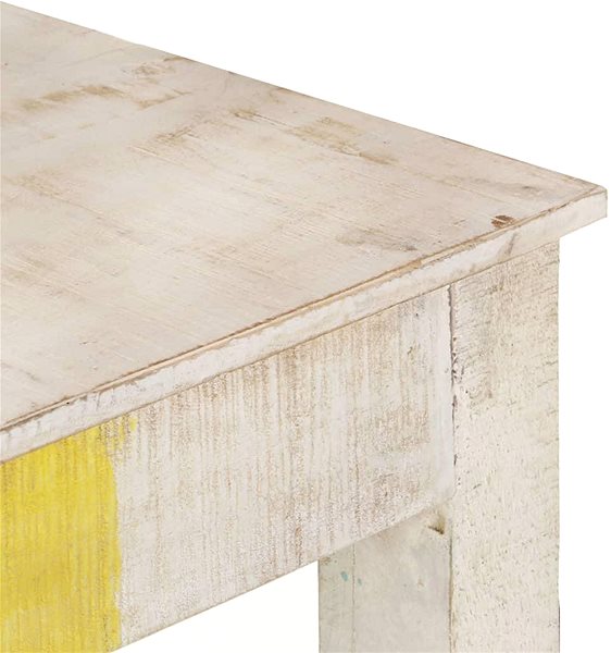 Konzolový stolík SHUMEE biely 115 × 35 × 77 cm hrubé mangovníkové drevo ...