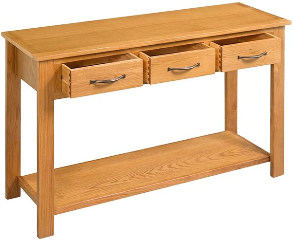 Konzolový stolík SHUMEE 110 × 35 × 75 cm masívne dubové drevo ...