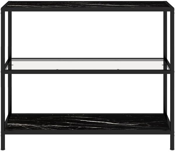 Konzolový stolík SHUMEE priehľadný a čierny mramor 100 × 36 × 90 cm sklo ...