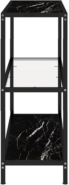 Konzolový stolík SHUMEE priehľadný a čierny mramor 100 × 36 × 90 cm sklo ...