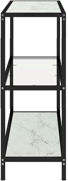 Konzolový stolík SHUMEE priehľadný a biely mramor 100 × 36 × 90 cm sklo ...