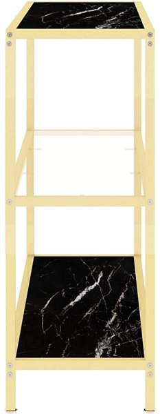 Konzolový stolík SHUMEE čierny mramor a priehľadný 100 × 36 × 90 cm sklo ...