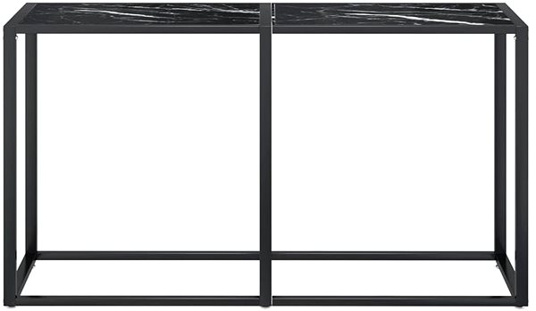 Konzolový stolík SHUMEE čierny mramor 140 × 35 × 75,5 cm tvrdené sklo ...