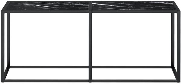 Konzolový stolík SHUMEE čierny mramor 180 × 35 × 75,5 cm tvrdené sklo ...