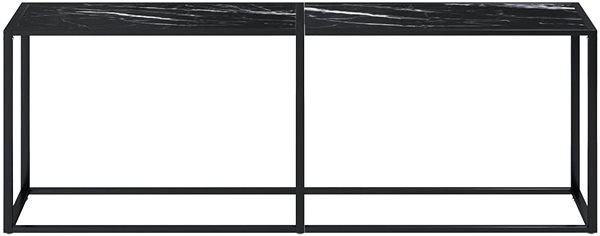 Konzolový stolík SHUMEE čierny mramor 220 × 35 × 75,5 cm tvrdené sklo ...