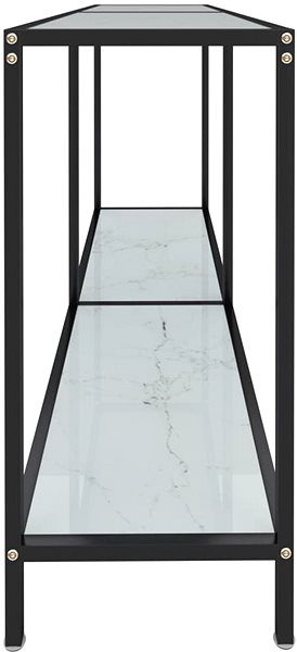 Konzolový stolík SHUMEE 2 biely 140 × 35 × 75,5 cm tvrdené sklo ...