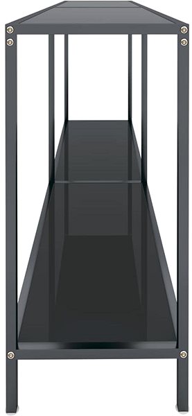 Konzolový stolík SHUMEE 2 čierny 160 × 35 × 75,5 cm tvrdené sklo ...