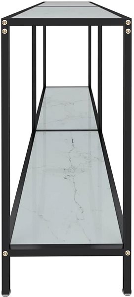 Konzolový stolík SHUMEE 2 biely 160 × 35 × 75,5 cm tvrdené sklo ...