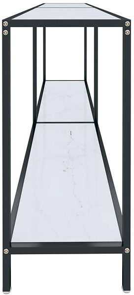 Konzolový stolík SHUMEE 2 biely 180 × 35 × 75,5 cm tvrdené sklo ...