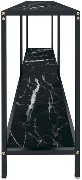 Konzolový stolík SHUMEE 3 čierny 180 × 35 × 75,5 cm tvrdené sklo ...
