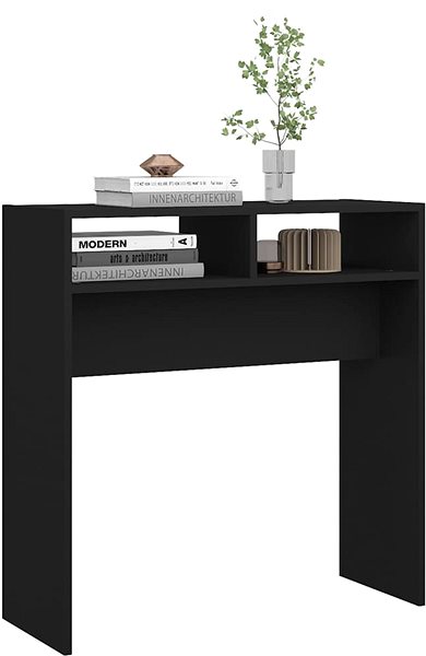 Konzolový stolík SHUMEE čierny 78 × 30 × 80 cm drevotrieska ...