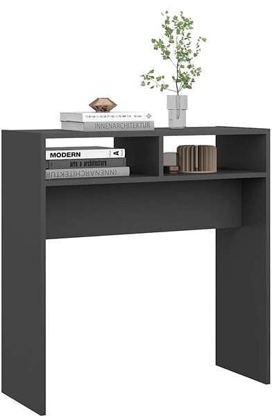 Konzolový stolík SHUMEE sivý 78 × 30 × 80 cm drevotrieska ...