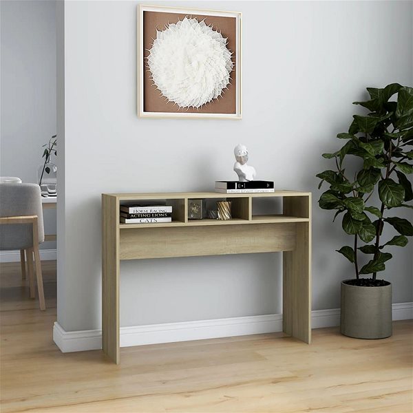 Konzolový stolík SHUMEE dub sonoma 105 × 30 × 80 cm drevotrieska ...