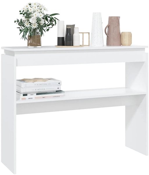 Konzolový stolík SHUMEE biely 102 × 30 × 80 cm drevotrieska ...
